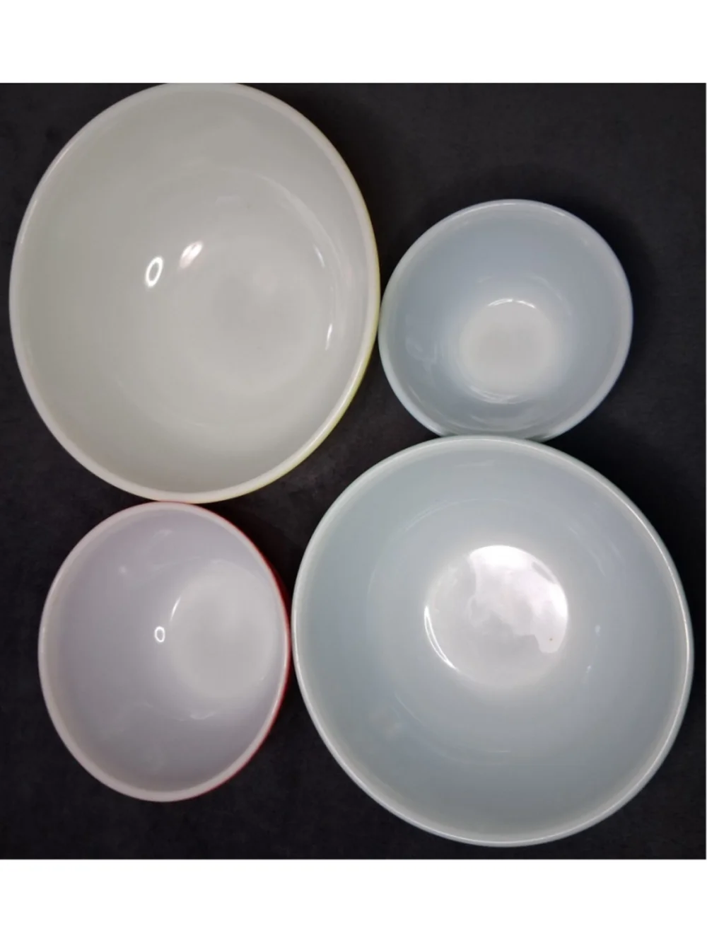 Vintage MCM Pyrex USA Nesting Mixing Bowl Set x4 Primary Colors 401 402 403 404 - Picture 7 of 12